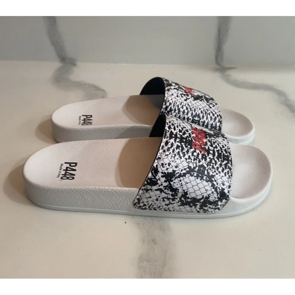 P448 Super Slide Sandals White Snake Red Slippers Italy EU 38 Women's 7.5 - 8